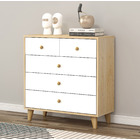 Deluxe Unity Tallboy Chest of 5 Drawers (White)
