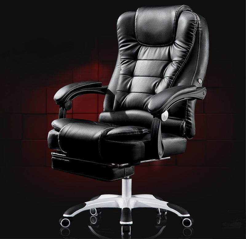 Apex Deluxe Executive Reclining Office Chair with Foot Rest & Massager (Black) - Dshop.com.au