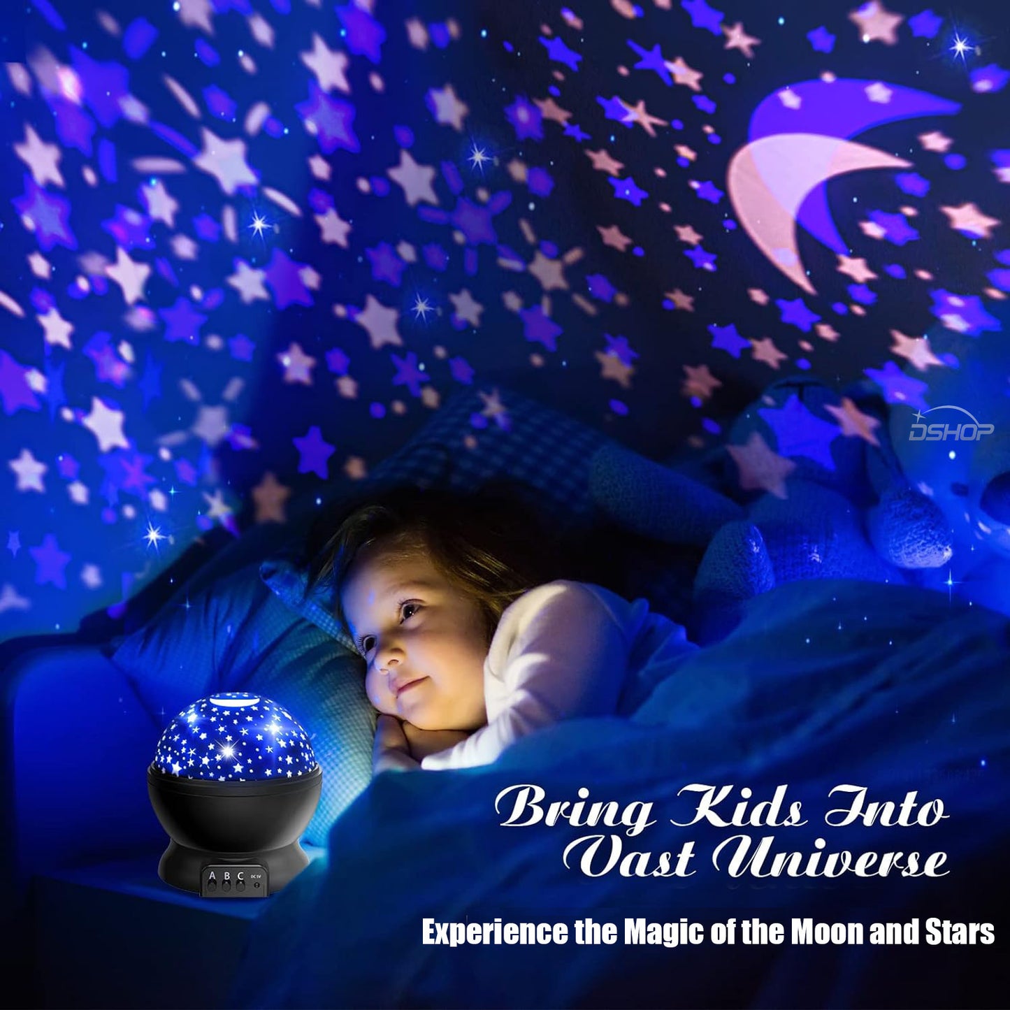 Star Projector Night Light Starry Sky Constellation Projection Lamp (Black) - Dshop.com.au