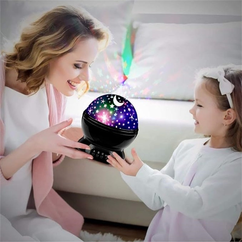 Star Projector Night Light Starry Sky Constellation Projection Lamp (Black) - Dshop.com.au