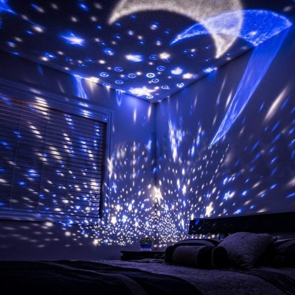 Star Projector Night Light Starry Sky Constellation Projection Lamp (Black) - Dshop.com.au