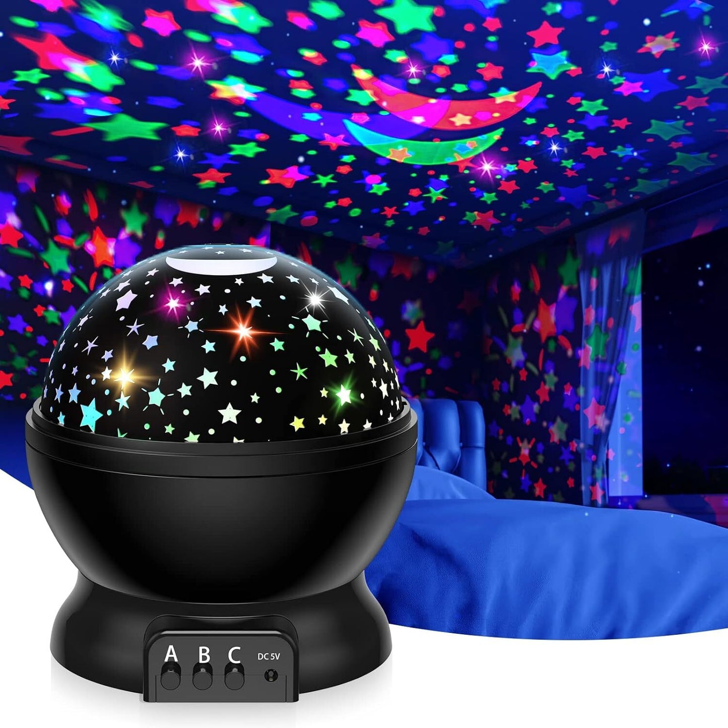Star Projector Night Light Starry Sky Constellation Projection Lamp (Black) - Dshop.com.au