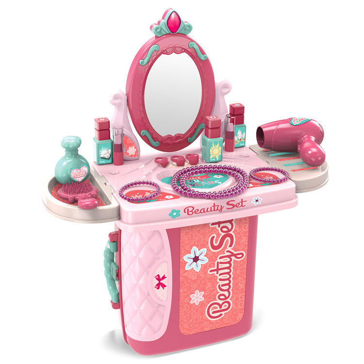 3 in 1 Beauty Dresser Vanity Table Kids Pretend Play Toy Set - Dshop.com.au