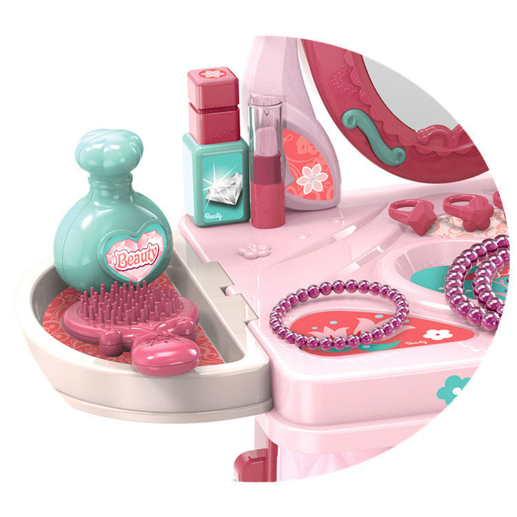 3 in 1 Beauty Dresser Vanity Table Kids Pretend Play Toy Set - Dshop.com.au