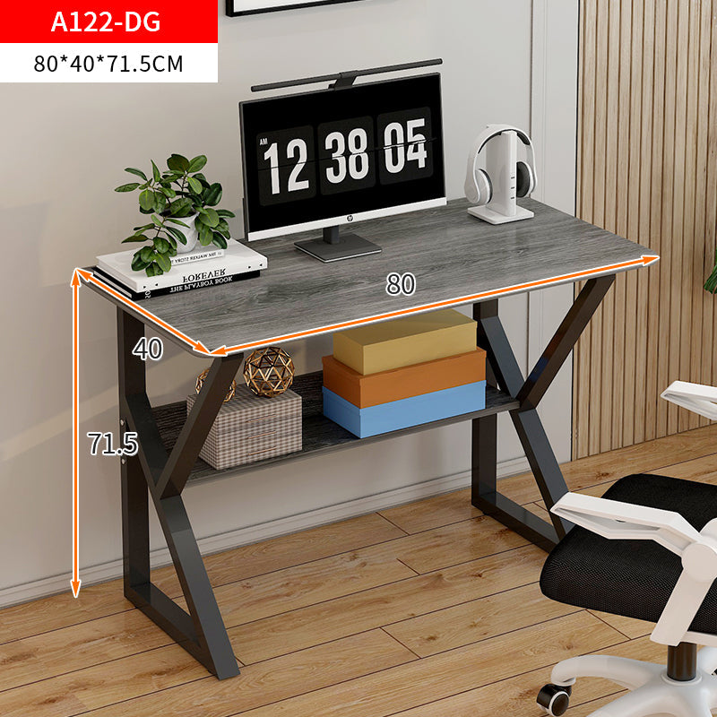 Kori Wood & Metal Computer Desk with Shelf (Driftwood Grey) - 80cm