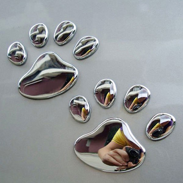 2 x Cute Pawprint Car Home Sticker Badge Auto Decal Stickers - Dshop.com.au