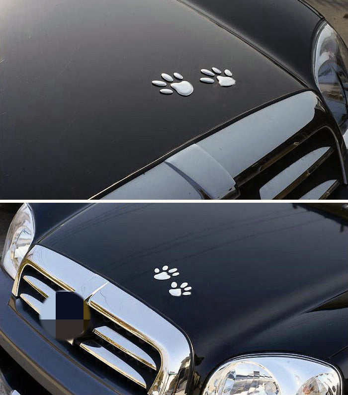 2 x Cute Pawprint Car Home Sticker Badge Auto Decal Stickers - Dshop.com.au
