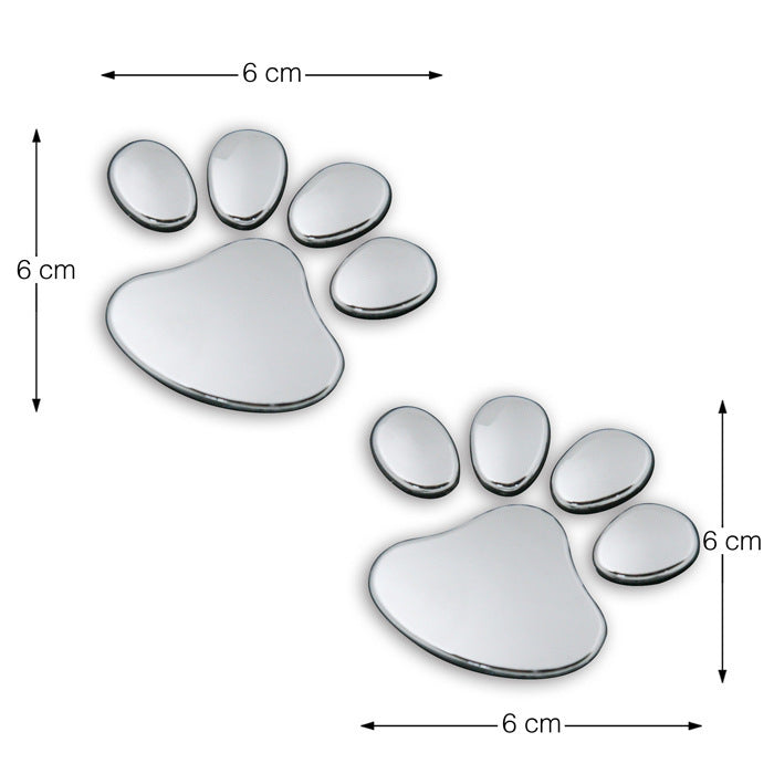 2 x Cute Pawprint Car Home Sticker Badge Auto Decal Stickers - Dshop.com.au