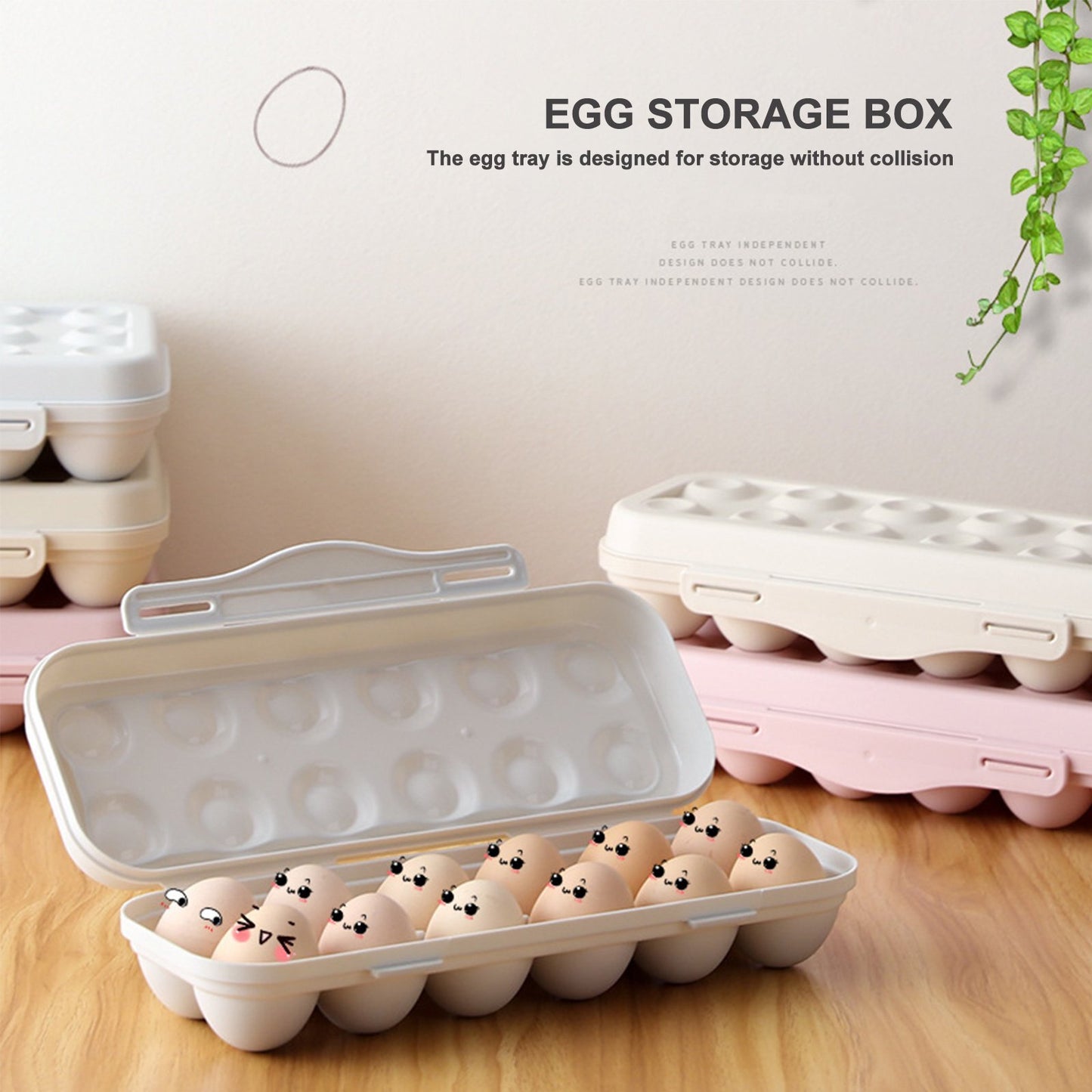 12-Grid Egg Holder Anti-Collision Eggs Storage Box Fridge Tray Container - Dshop.com.au