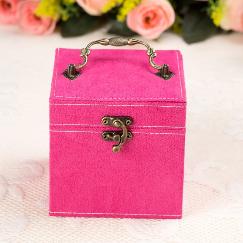 Deluxe Velvet Jewellery Box 3 Level Organiser Hot Pink - Dshop.com.au