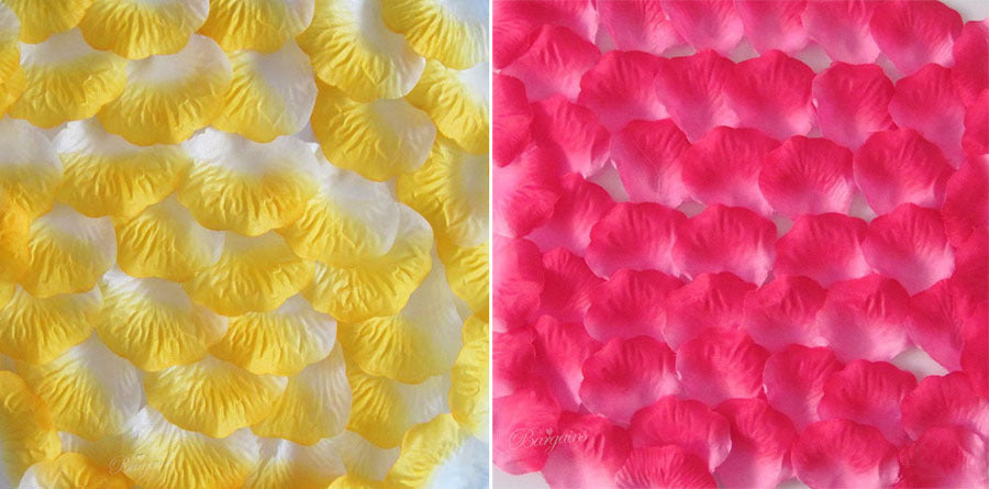 100 Wedding Bridal Flower Rose Petals (Ivory & Gold) - Dshop.com.au
