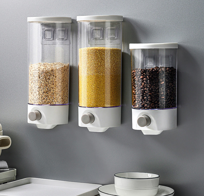 Wall-Mounted Food Dispenser Storage Box Kitchen Rice Grain Container - Dshop.com.au