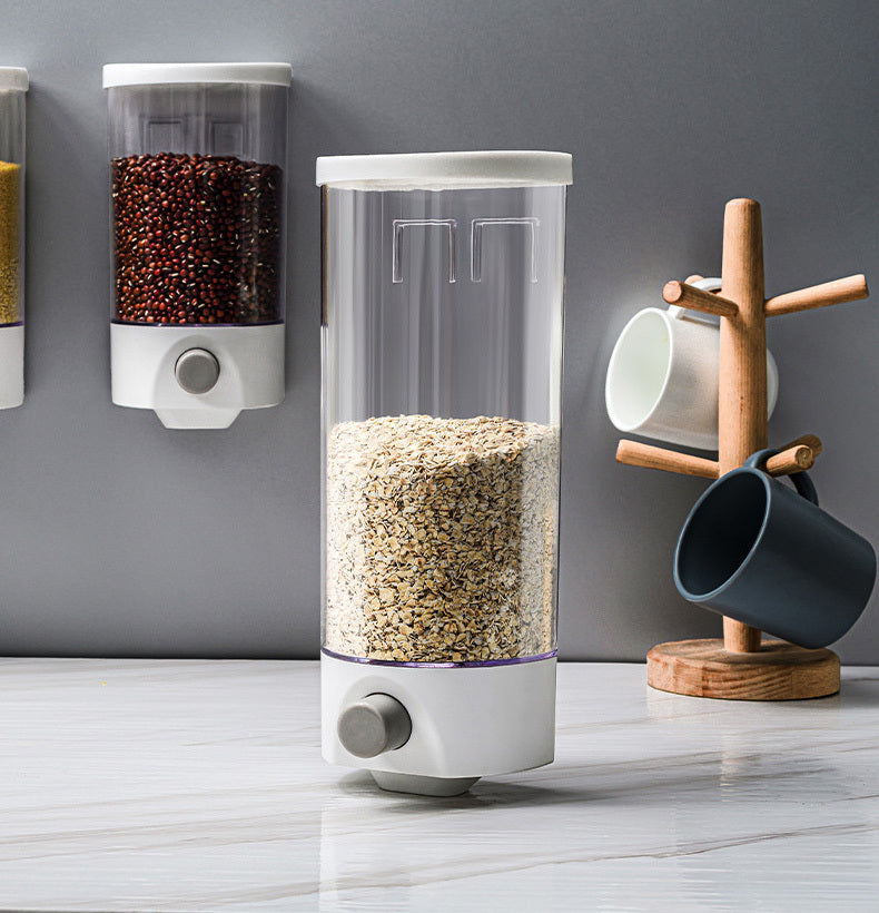 Wall-Mounted Food Dispenser Storage Box Kitchen Rice Grain Container - Dshop.com.au