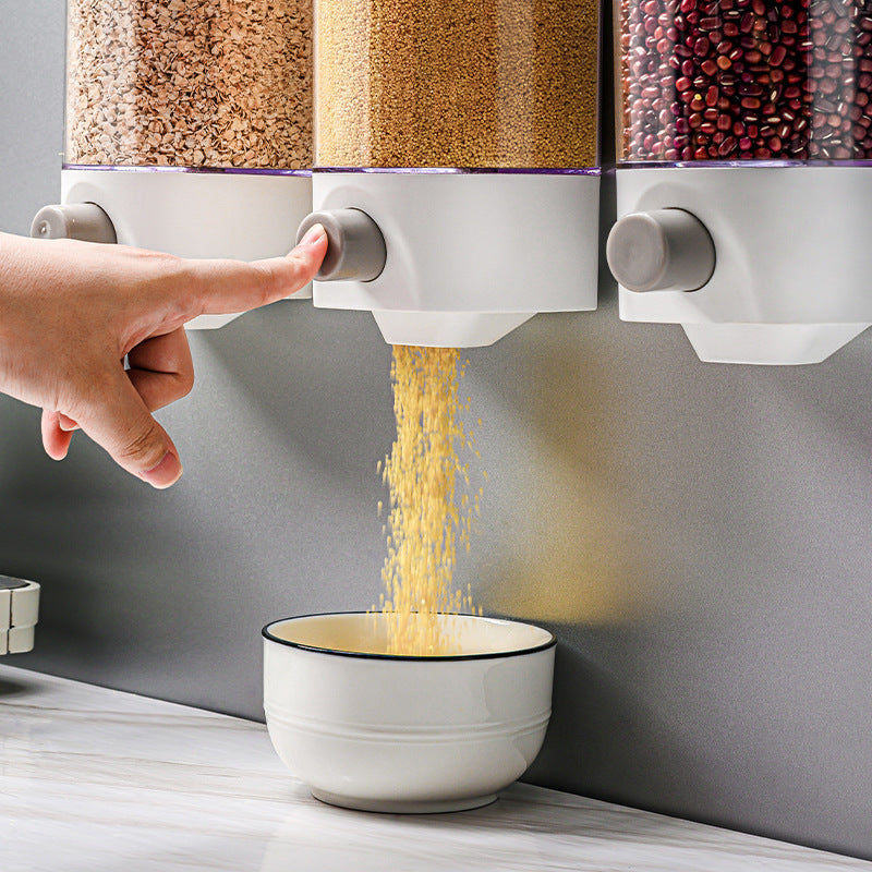 Wall-Mounted Food Dispenser Storage Box Kitchen Rice Grain Container - Dshop.com.au