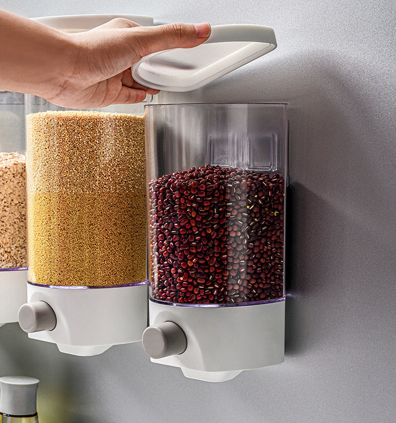 Wall-Mounted Food Dispenser Storage Box Kitchen Rice Grain Container - Dshop.com.au