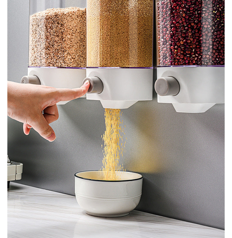 Wall-Mounted Food Dispenser Storage Box Kitchen Rice Grain Container - Dshop.com.au