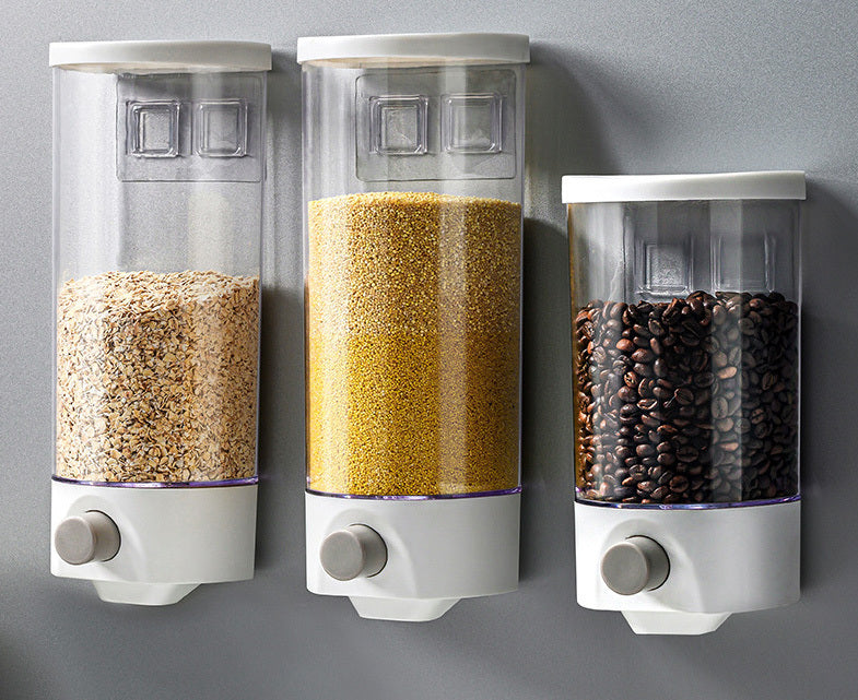 Wall-Mounted Food Dispenser Storage Box Kitchen Rice Grain Container - Dshop.com.au