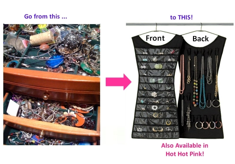 2 x Cute Little Dress Jewellery Storage Hanger (2 x Black) - Dshop.com.au