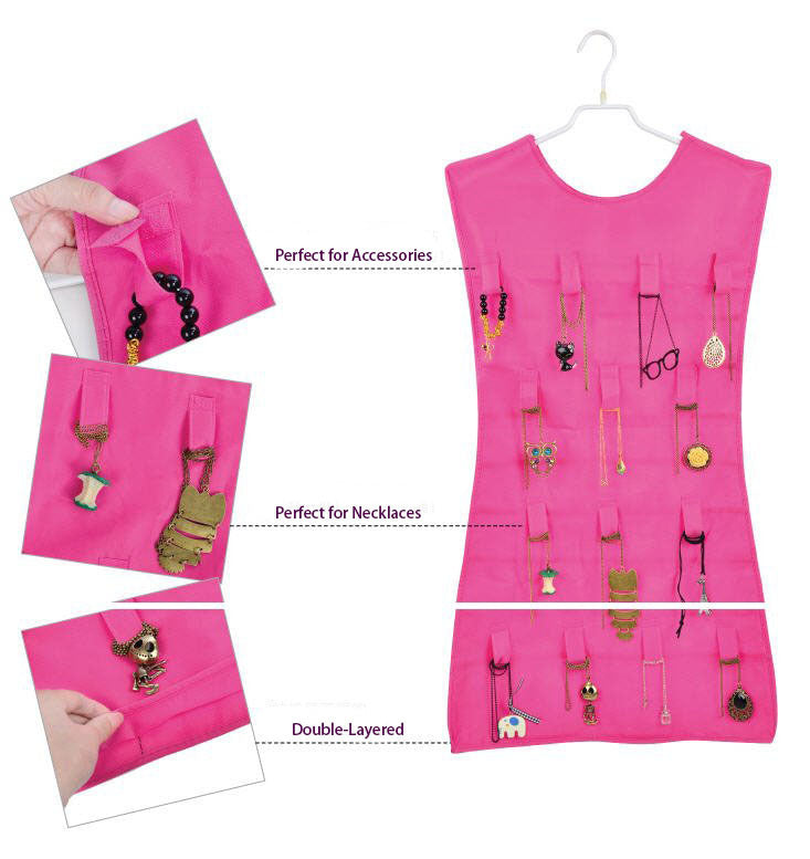 2 x Cute Little Dress Jewellery Storage Hanger (2 x Pink) - Dshop.com.au
