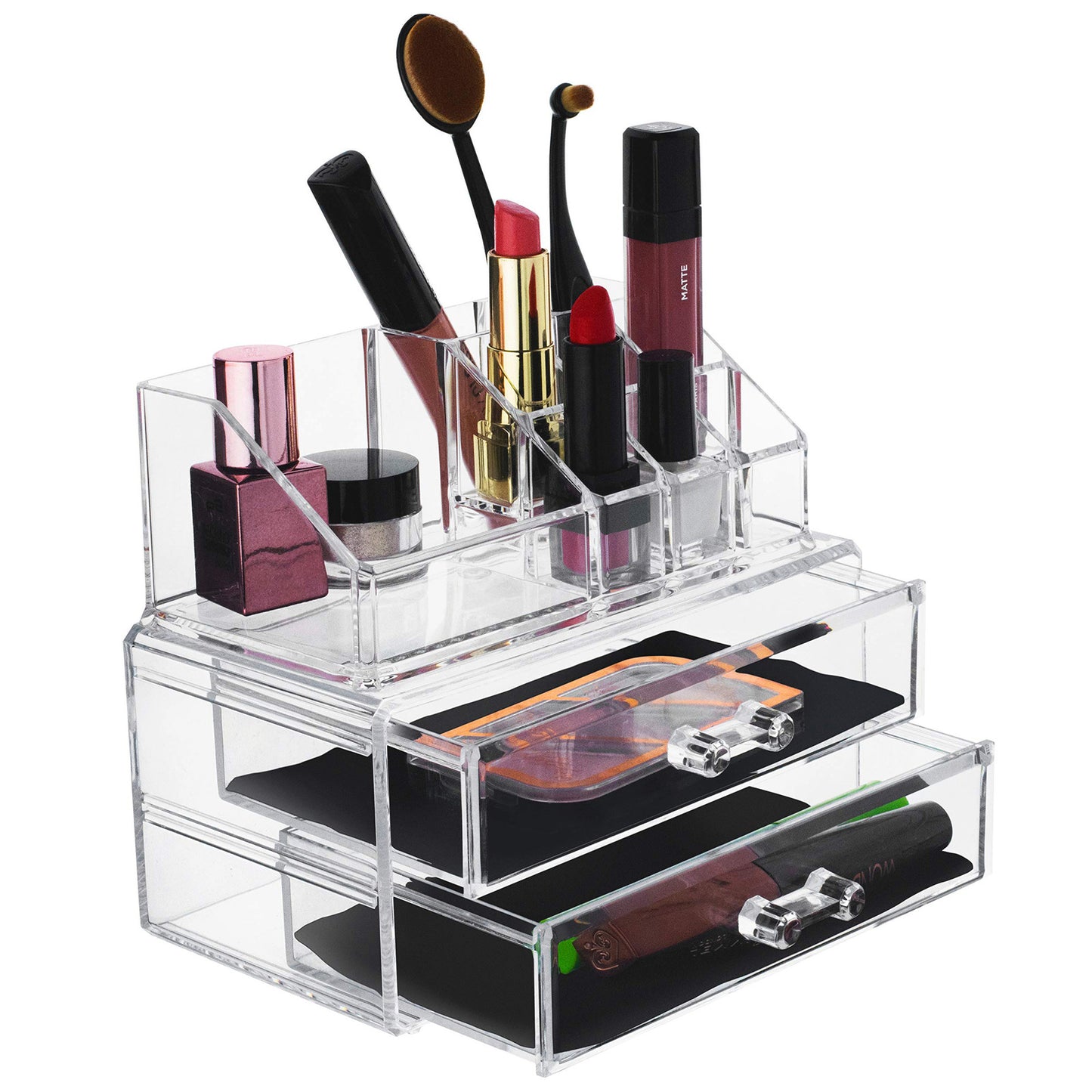 Crystal Clear Acrylic Cosmetic Organizer Makeup Storage Container Jewellery Box - Dshop.com.au
