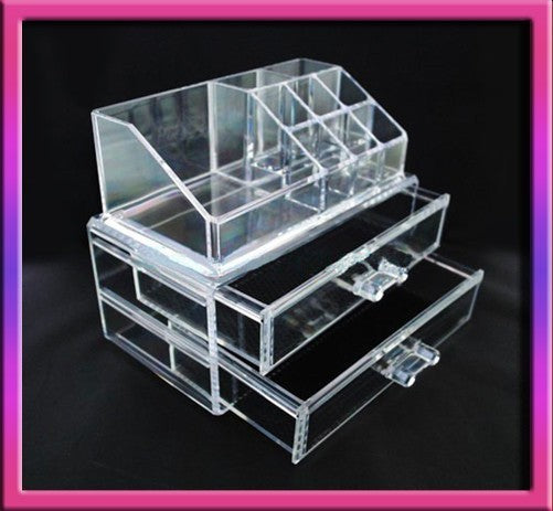 Crystal Clear Acrylic Cosmetic Organizer Makeup Storage Container Jewellery Box - Dshop.com.au
