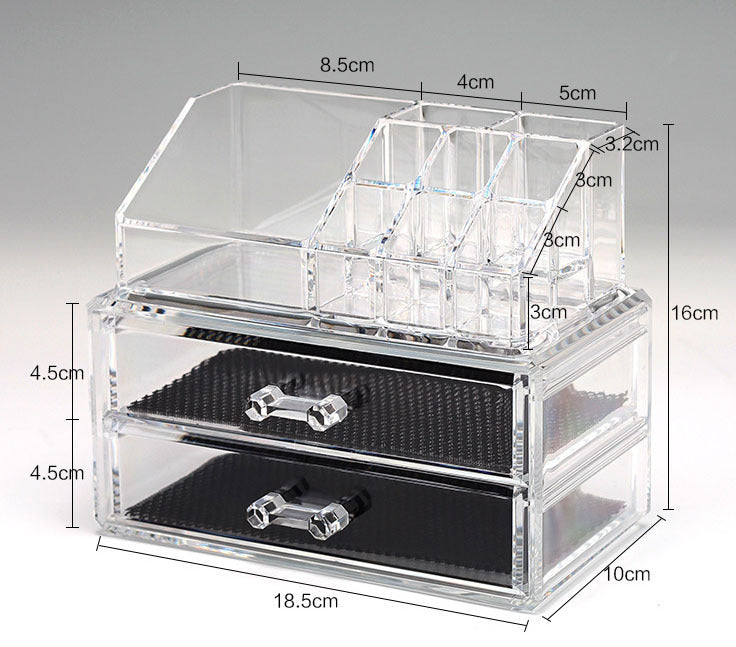 Crystal Clear Acrylic Cosmetic Organizer Makeup Storage Container Jewellery Box - Dshop.com.au