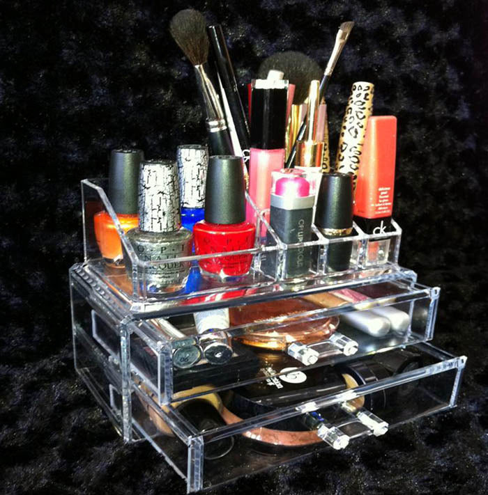 Crystal Clear Acrylic Cosmetic Organizer Makeup Storage Container Jewellery Box - Dshop.com.au