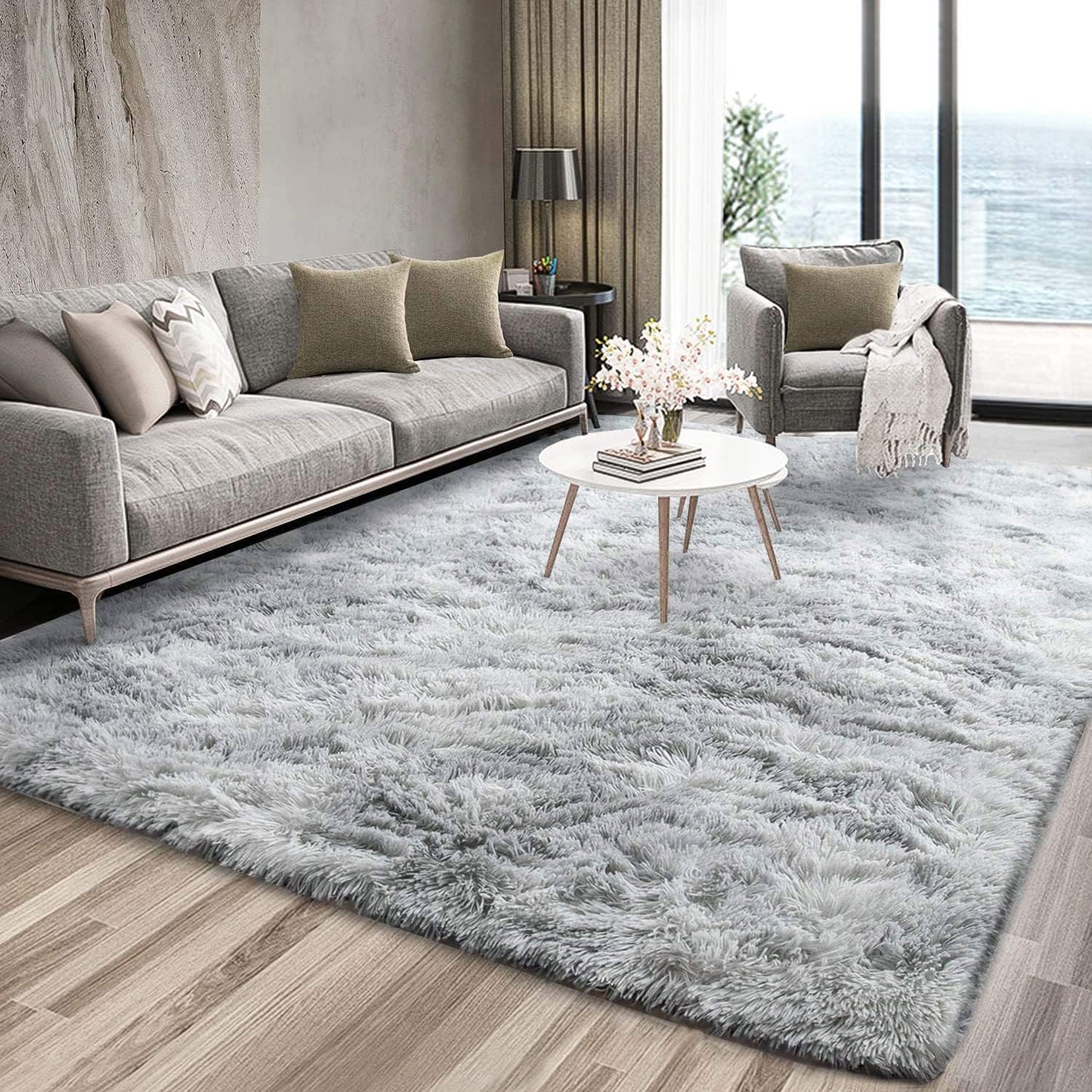 XL Comfortable Shag Rug (300 x 200, Platinum)