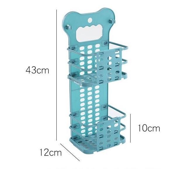 Folding Storage Basket Bathroom Shelf Kitchen Organiser (White) - Dshop.com.au