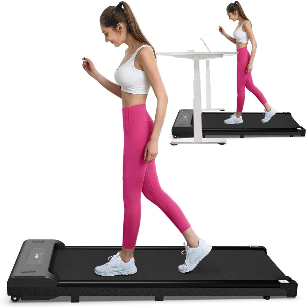 2-in-1 Fitness Foldable Electric Treadmill Exercise Machine Walking Running Pad