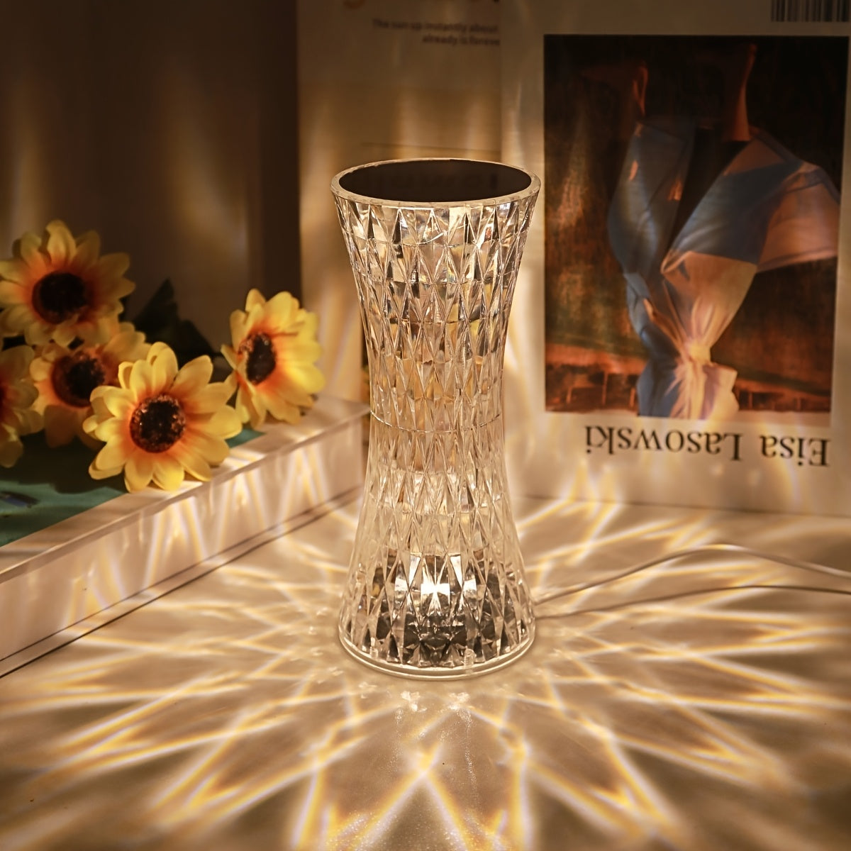 Diamond Crystal LED Table Lamp Touch Sensor Night Light
