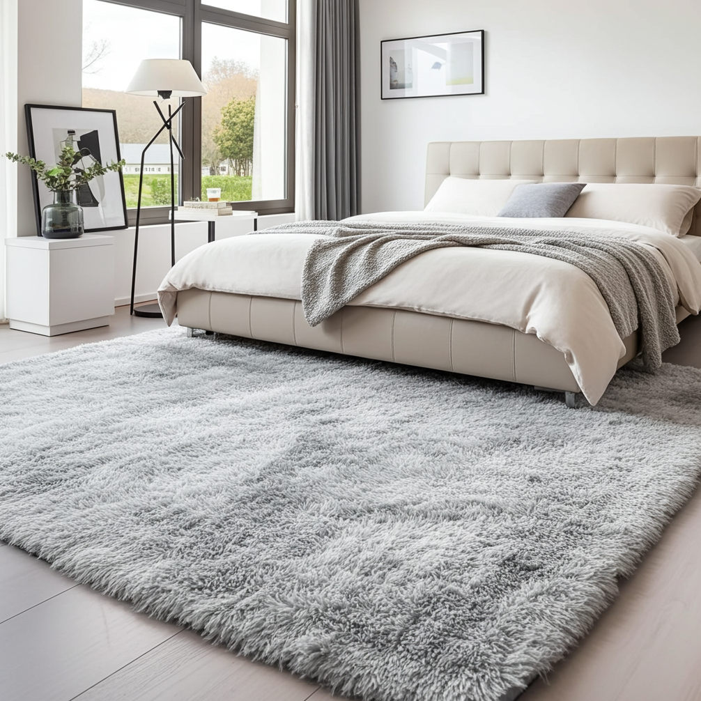 XL Comfortable Shag Rug (300 x 200, Platinum)