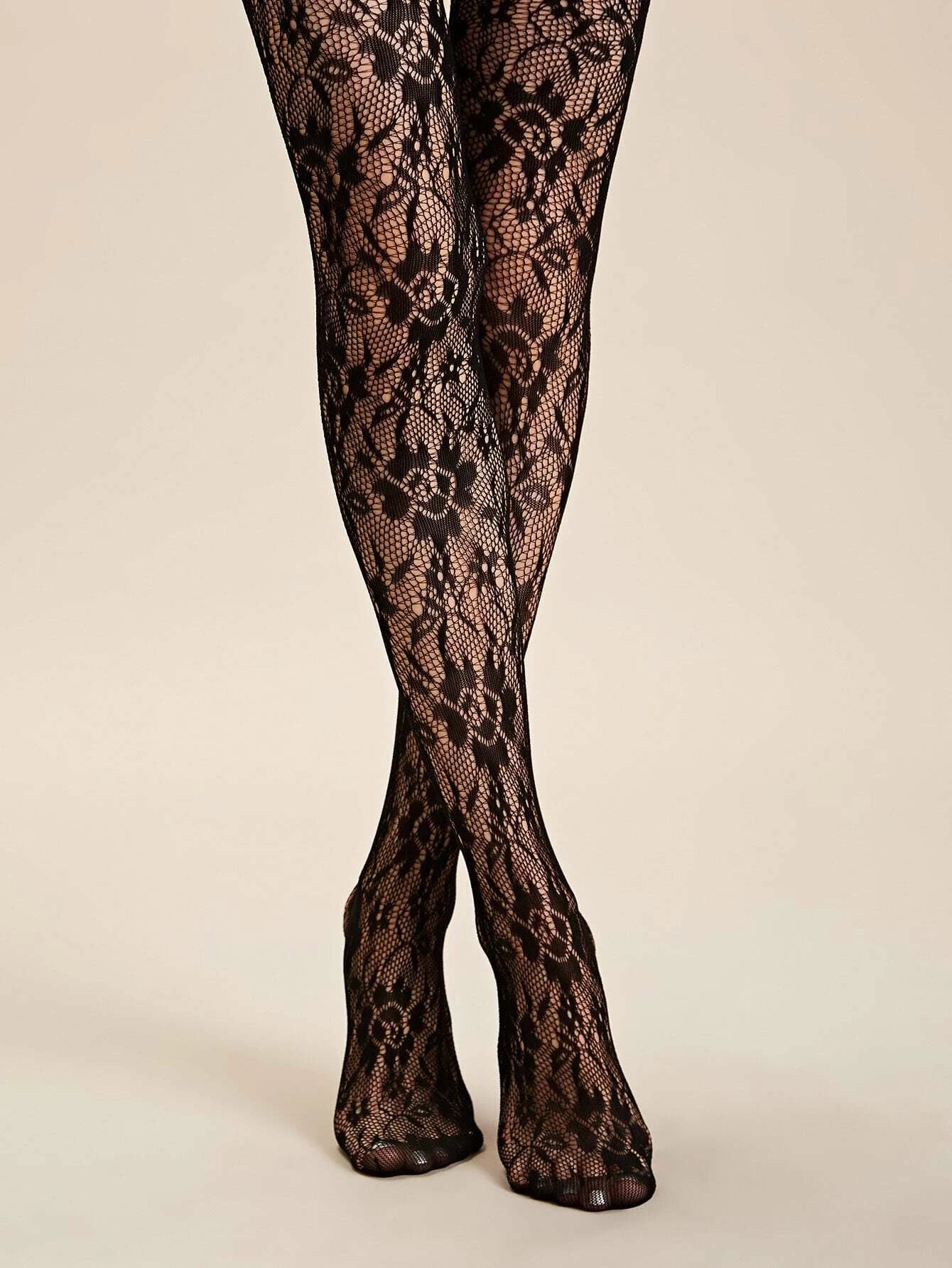 Deluxe Floral Patterned Pantyhose Stockings Leggings
