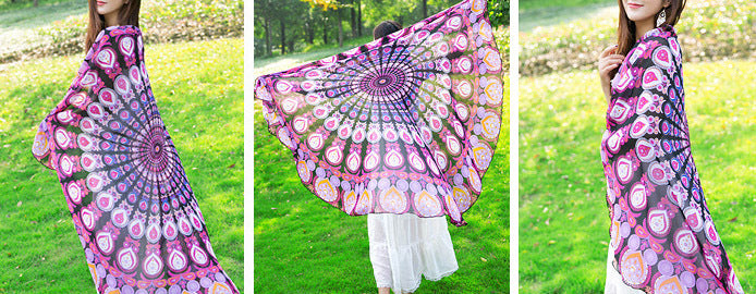 Round Beach Shawl (Purple) - Dshop.com.au