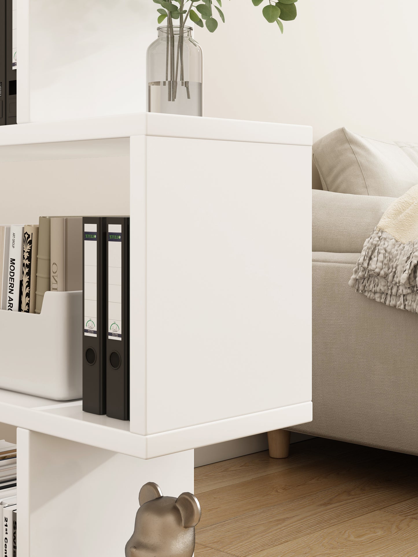 5 Tier Lumina Modern Display Bookshelf Storage Bookcase Shelves (White)