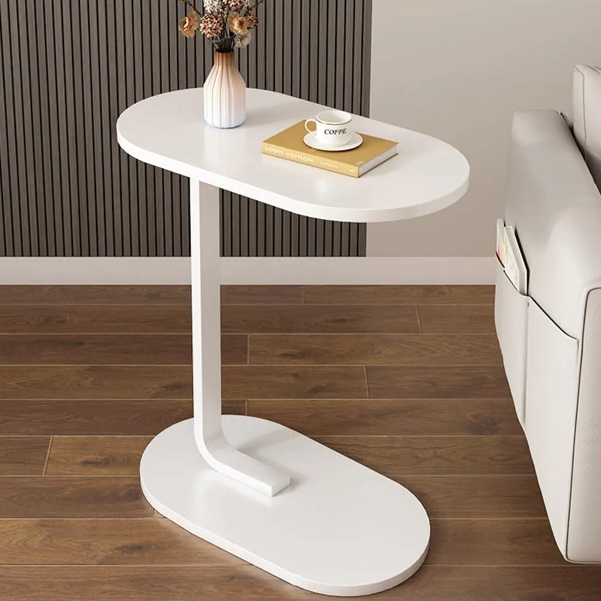 Cogency Sofa Bed Side Table Laptop Desk Accent Coffee Stand (White)