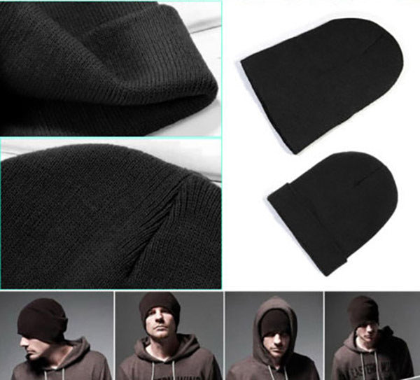 Comfortable Unisex Men's Women's Beanie (BLACK) - Dshop.com.au