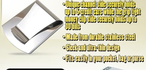 Stainless Steel Slim Money Clip Card Holder - Dshop.com.au
