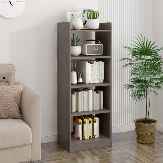 Essentia 4-Tier Storage Shelf Bookcase Shelving Unit Organizer (Driftwood Grey)