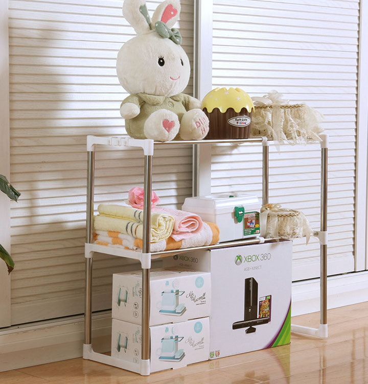 2-Tier Steel Multipurpose Storage Shelf Kitchen Microwave Stand Rack Cabinet - Dshop.com.au