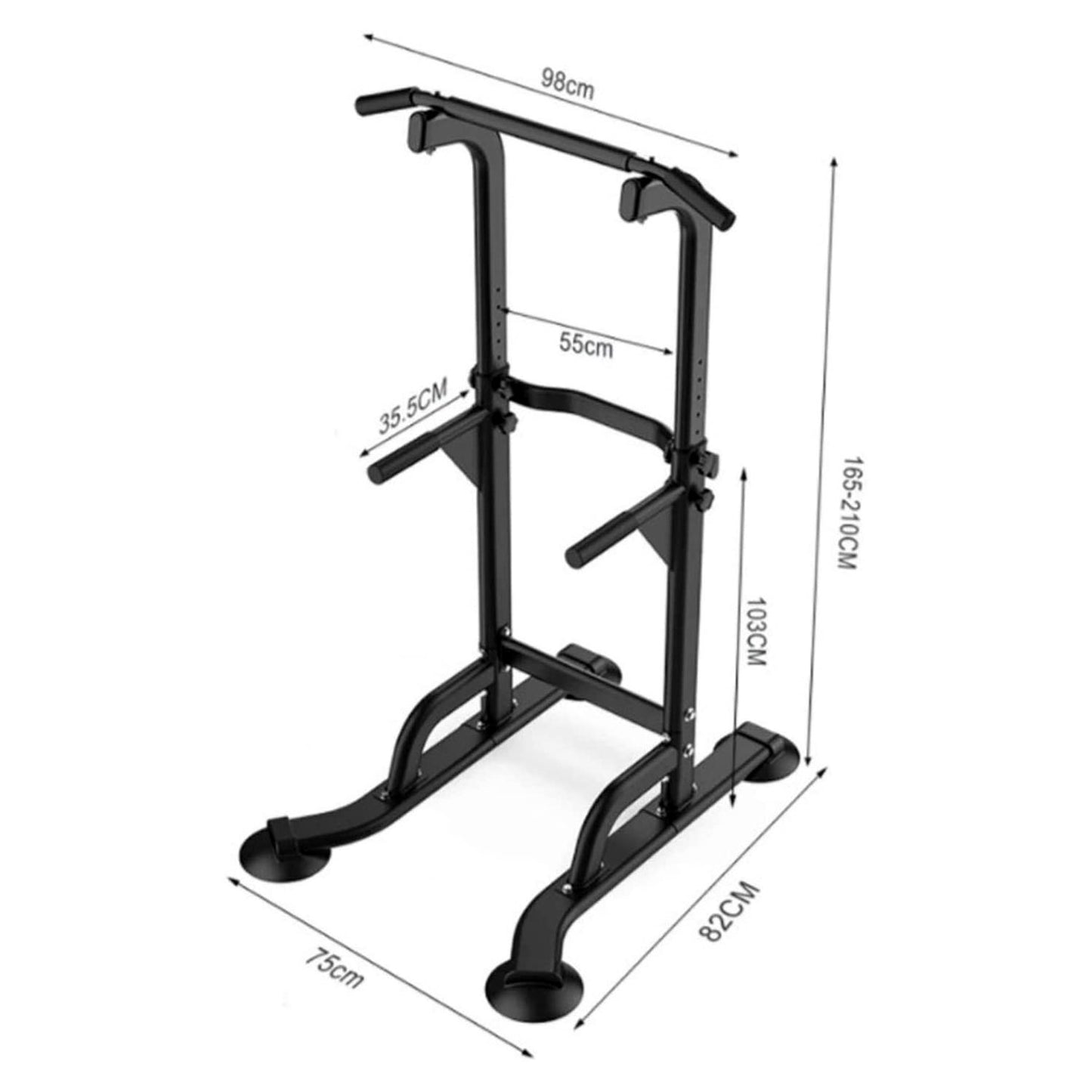 Power Tower Pull Up Bar Dip Station Adjustable Home Gym Fitness