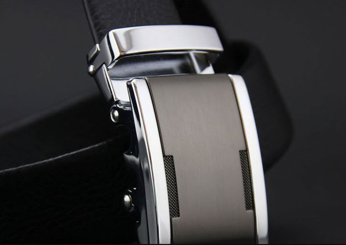 Genuine Leather Belt with Silver Plate Buckle