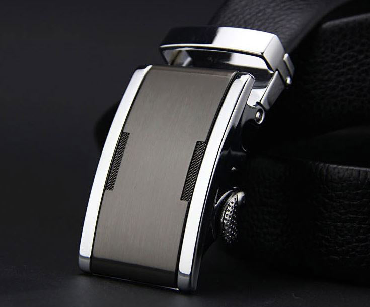 Genuine Leather Belt with Silver Plate Buckle