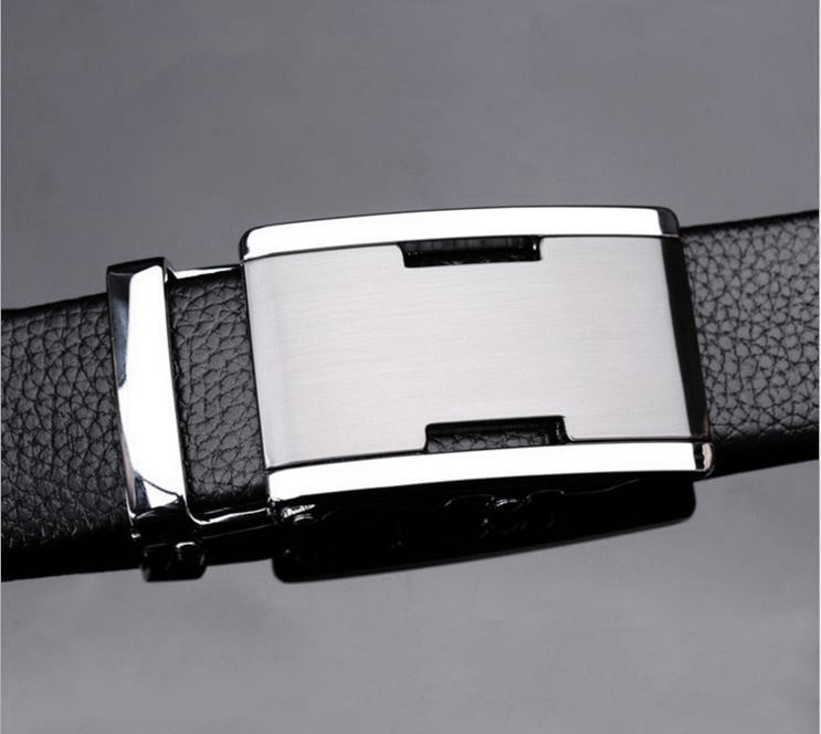 Genuine Leather Belt with Silver Plate Buckle