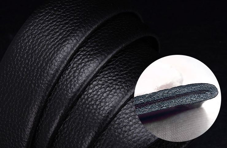 Genuine Leather Belt with Silver Buckle