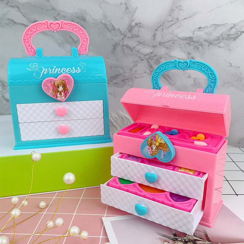 Beauty Princess Girl's Makeup Box Play Set 3-Tier Cosmetic Case with Drawers - Dshop.com.au