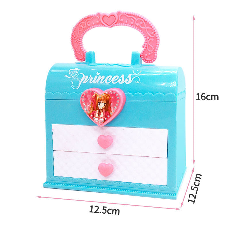 Beauty Princess Girl's Makeup Box Play Set 3-Tier Cosmetic Case with Drawers - Dshop.com.au