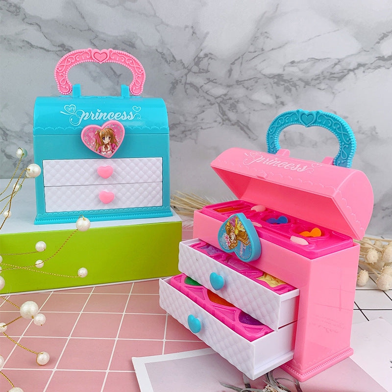 Beauty Princess Girl's Makeup Box Play Set 3-Tier Cosmetic Case with Drawers - Dshop.com.au