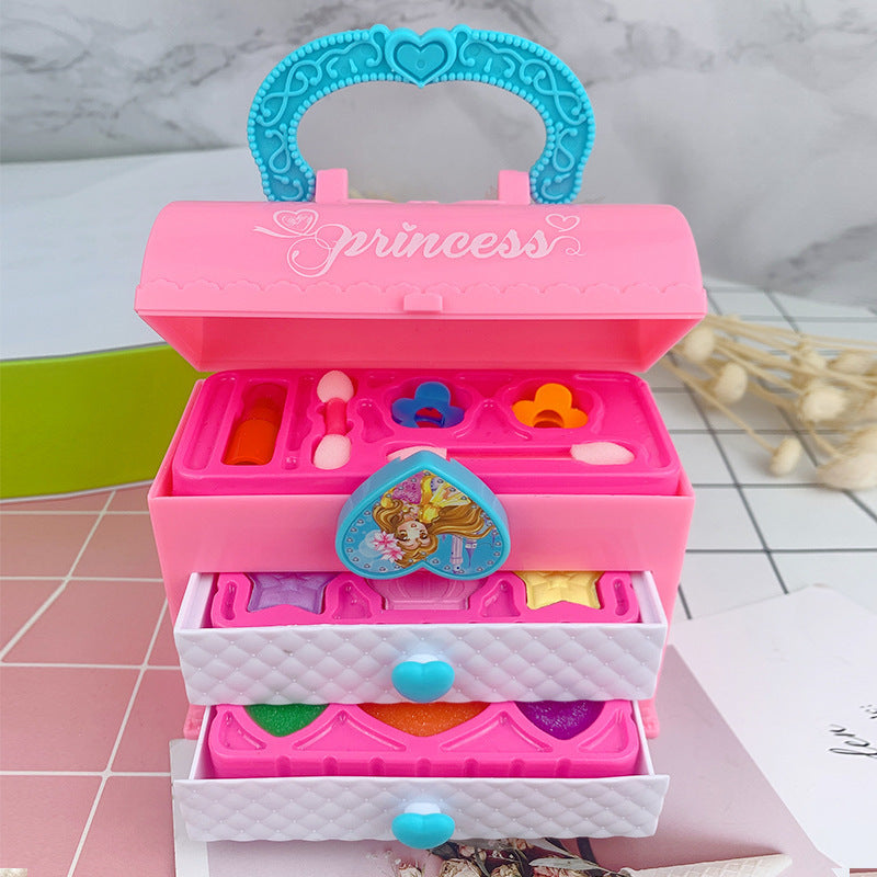 Beauty Princess Girl's Makeup Box Play Set 3-Tier Cosmetic Case with Drawers - Dshop.com.au