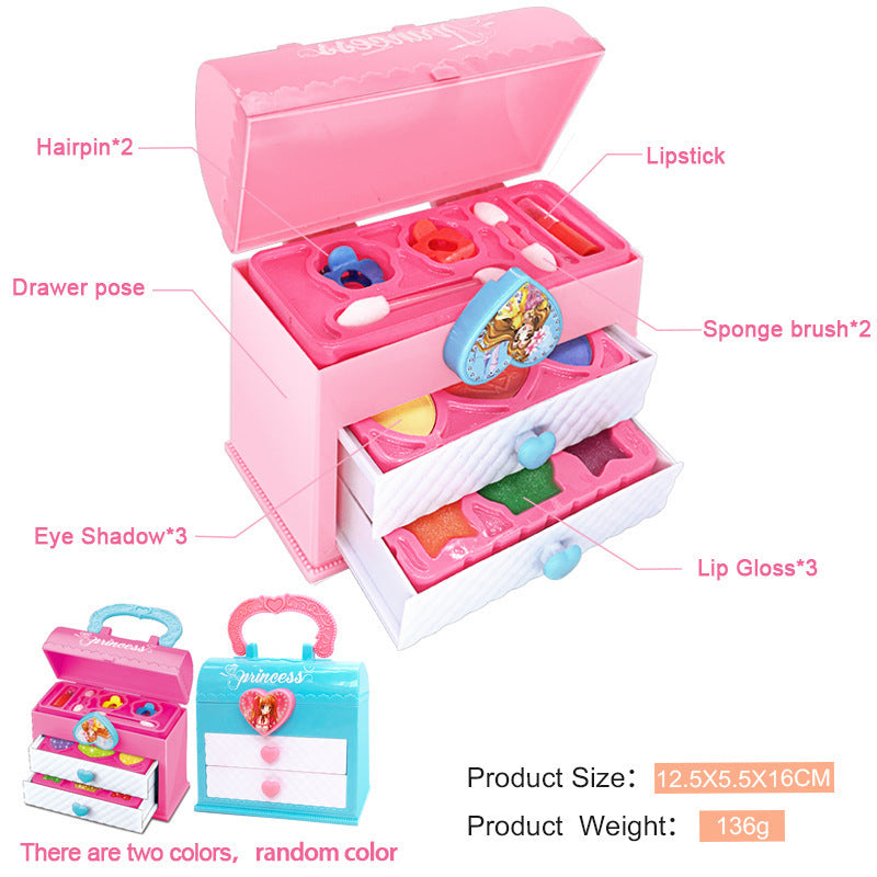 Beauty Princess Girl's Makeup Box Play Set 3-Tier Cosmetic Case with Drawers - Dshop.com.au